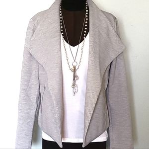 NWT - Calvin Klein Textured Flyaway Jacket S - Heather Granite